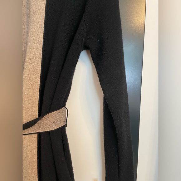 Black Zara Knit Sweater Coat with Belt - Picture 2 of 3